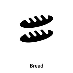 Bread icon vector isolated on white background, logo concept of Bread sign on transparent background, black filled symbol