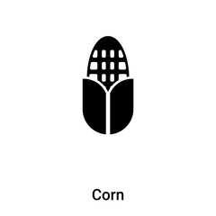 Corn icon vector isolated on white background, logo concept of Corn sign on transparent background, black filled symbol