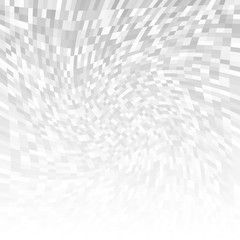 Twist gray pixel gradient technology background. Twirl business grey pattern. Twisting light techno pixels backdrop. Vector illustration