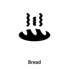 Bread icon vector isolated on white background, logo concept of Bread sign on transparent background, black filled symbol