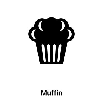 Muffin icon vector isolated on white background, logo concept of Muffin sign on transparent background, black filled symbol