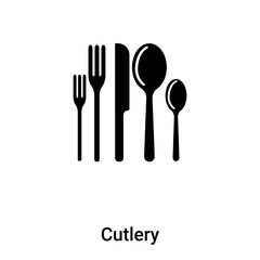 Cutlery icon vector isolated on white background, logo concept of Cutlery sign on transparent background, black filled symbol