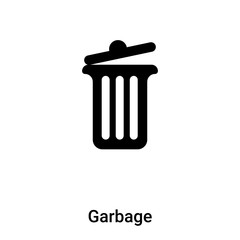 Garbage icon vector isolated on white background, logo concept of Garbage sign on transparent background, black filled symbol
