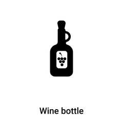 Wine bottle icon vector isolated on white background, logo concept of Wine bottle sign on transparent background, black filled symbol