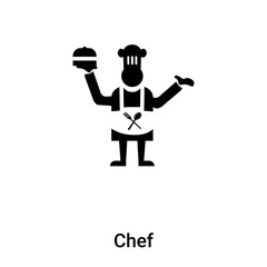 Chef icon vector isolated on white background, logo concept of Chef sign on transparent background, black filled symbol