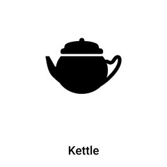 Kettle icon vector isolated on white background, logo concept of Kettle sign on transparent background, black filled symbol