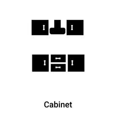 Cabinet icon vector isolated on white background, logo concept of Cabinet sign on transparent background, black filled symbol