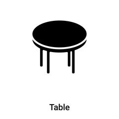 Table icon vector isolated on white background, logo concept of Table sign on transparent background, black filled symbol