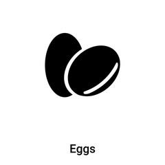 Eggs icon vector isolated on white background, logo concept of Eggs sign on transparent background, black filled symbol