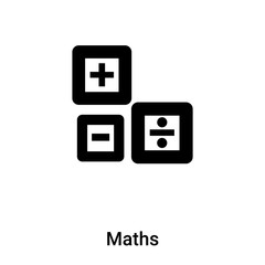 Maths icon vector isolated on white background, logo concept of Maths sign on transparent background, black filled symbol