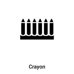 Crayon icon vector isolated on white background, logo concept of Crayon sign on transparent background, black filled symbol