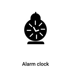 Alarm clock icon vector isolated on white background, logo concept of Alarm clock sign on transparent background, black filled symbol