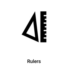 Rulers icon vector isolated on white background, logo concept of Rulers sign on transparent background, black filled symbol