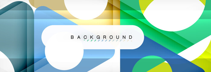 Geometric background, circles and triangles shapes banner. Illustration for business brochure or flyer, presentation and web design layout
