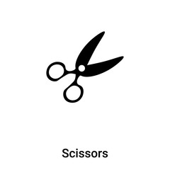 Scissors icon vector isolated on white background, logo concept of Scissors sign on transparent background, black filled symbol