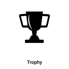 Trophy icon vector isolated on white background, logo concept of Trophy sign on transparent background, black filled symbol
