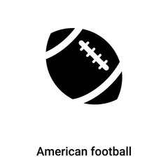 American football icon vector isolated on white background, logo concept of American football sign on transparent background, black filled symbol