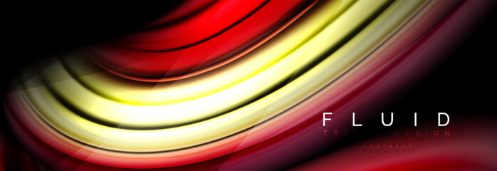 Wave fluid flowing colors motion effect, holographic abstract background. Vector illustration