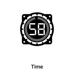 Time icon vector isolated on white background, logo concept of Time sign on transparent background, black filled symbol