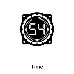 Time icon vector isolated on white background, logo concept of Time sign on transparent background, black filled symbol
