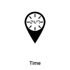 Time icon vector isolated on white background, logo concept of Time sign on transparent background, black filled symbol