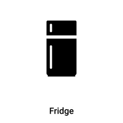 Fridge icon vector isolated on white background, logo concept of Fridge sign on transparent background, black filled symbol