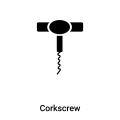 Corkscrew icon vector isolated on white background, logo concept of Corkscrew sign on transparent background, black filled symbol