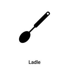 Ladle icon vector isolated on white background, logo concept of Ladle sign on transparent background, black filled symbol