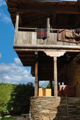 Old houses in the historical cultural reserve village of Dolen, Bulgaria. Dolen is famous with its 350 old houses – an example of 19th century Rhodopean architecture.