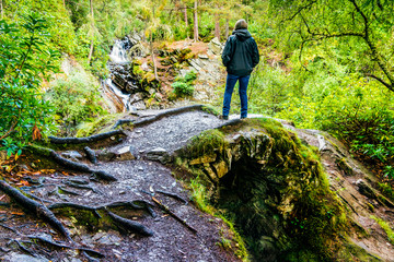Standing at The Falls of Bruar, near Blair Atholl, Scotland