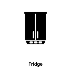 Fridge icon vector isolated on white background, logo concept of Fridge sign on transparent background, black filled symbol