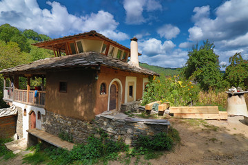 Old houses in the historical cultural reserve village of Dolen, Bulgaria. Dolen is famous with its 350 old houses – an example of 19th century Rhodopean architecture.