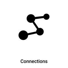 Connections icon vector isolated on white background, logo concept of Connections sign on transparent background, black filled symbol