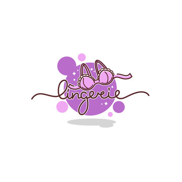 ingerie, lady bra and lettering composition for your underwear company