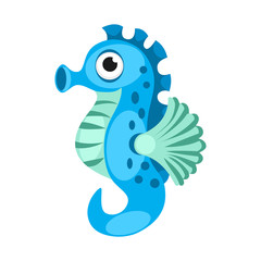 Cartoon vector sea horse