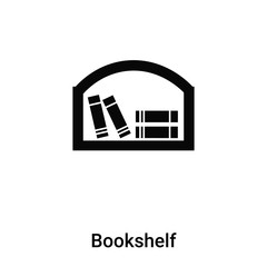 Bookshelf icon vector isolated on white background, logo concept of Bookshelf sign on transparent background, black filled symbol