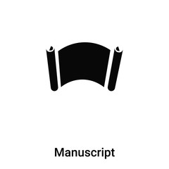 Manuscript icon vector isolated on white background, logo concept of Manuscript sign on transparent background, black filled symbol
