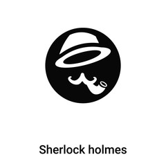 Sherlock holmes icon vector isolated on white background, logo concept of Sherlock holmes sign on transparent background, black filled symbol