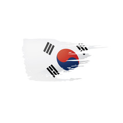 South Korean flag, vector illustration on a white background.