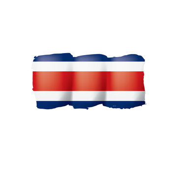 Costa Rica flag, vector illustration on a white background.