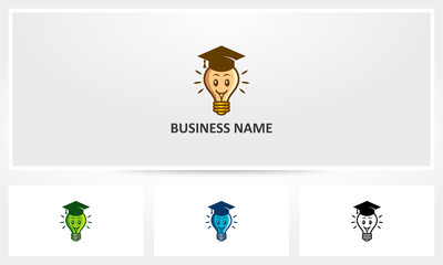 Lightbulb Academic Cap Logo