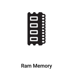 Ram Memory icon vector isolated on white background, logo concept of Ram Memory sign on transparent background, black filled symbol