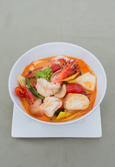Tom Yum Goong Spicy Sour Soup,famous Thai food cuisine