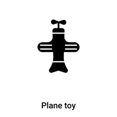 Plane toy icon vector isolated on white background, logo concept of Plane toy sign on transparent background, black filled symbol