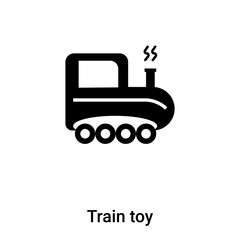 Obraz premium Train toy icon vector isolated on white background, logo concept of Train toy sign on transparent background, black filled symbol