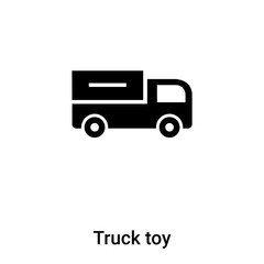 Truck toy icon vector isolated on white background, logo concept of Truck toy sign on transparent background, black filled symbol