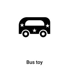 Bus toy icon vector isolated on white background, logo concept of Bus toy sign on transparent background, black filled symbol