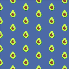 avocado vector. cute vegan pattern