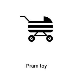Fototapeta na wymiar Pram toy icon vector isolated on white background, logo concept of Pram toy sign on transparent background, black filled symbol
