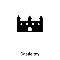 Castle toy icon vector isolated on white background, logo concept of Castle toy sign on transparent background, black filled symbol